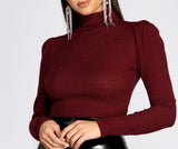 Puff Sleeve Turtleneck Top