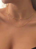 Minimalist Round Beads Layered Necklace