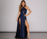 Rhonda Formal Plunging Halter Dress