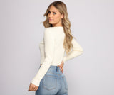 Ribbed Knit Cropped Button-Down Cardigan