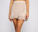 Ruffled Romance Ditsy Floral Mini Skirt