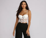 Scalloped Lace Rhinestone Bustier