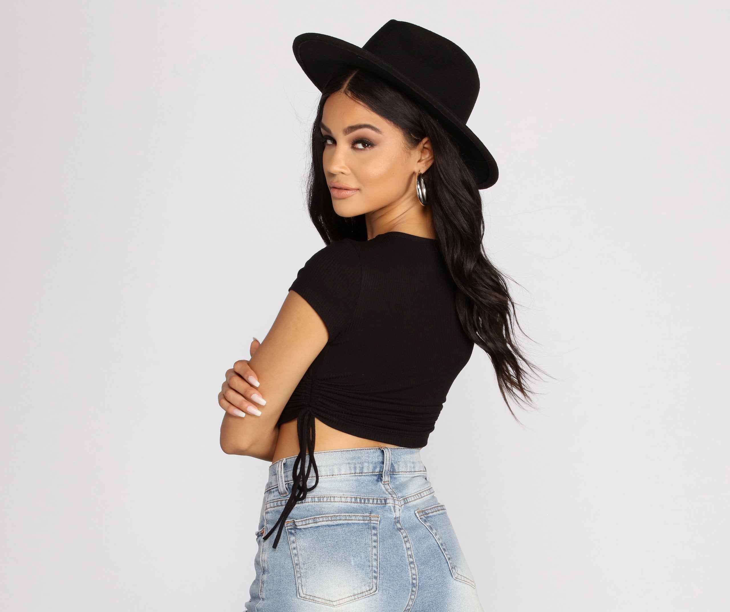 Side To Side Ribbed Knit Crop Top