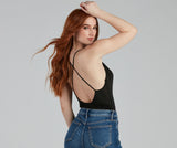 Simple And Sultry Slinky Knit Bodysuit