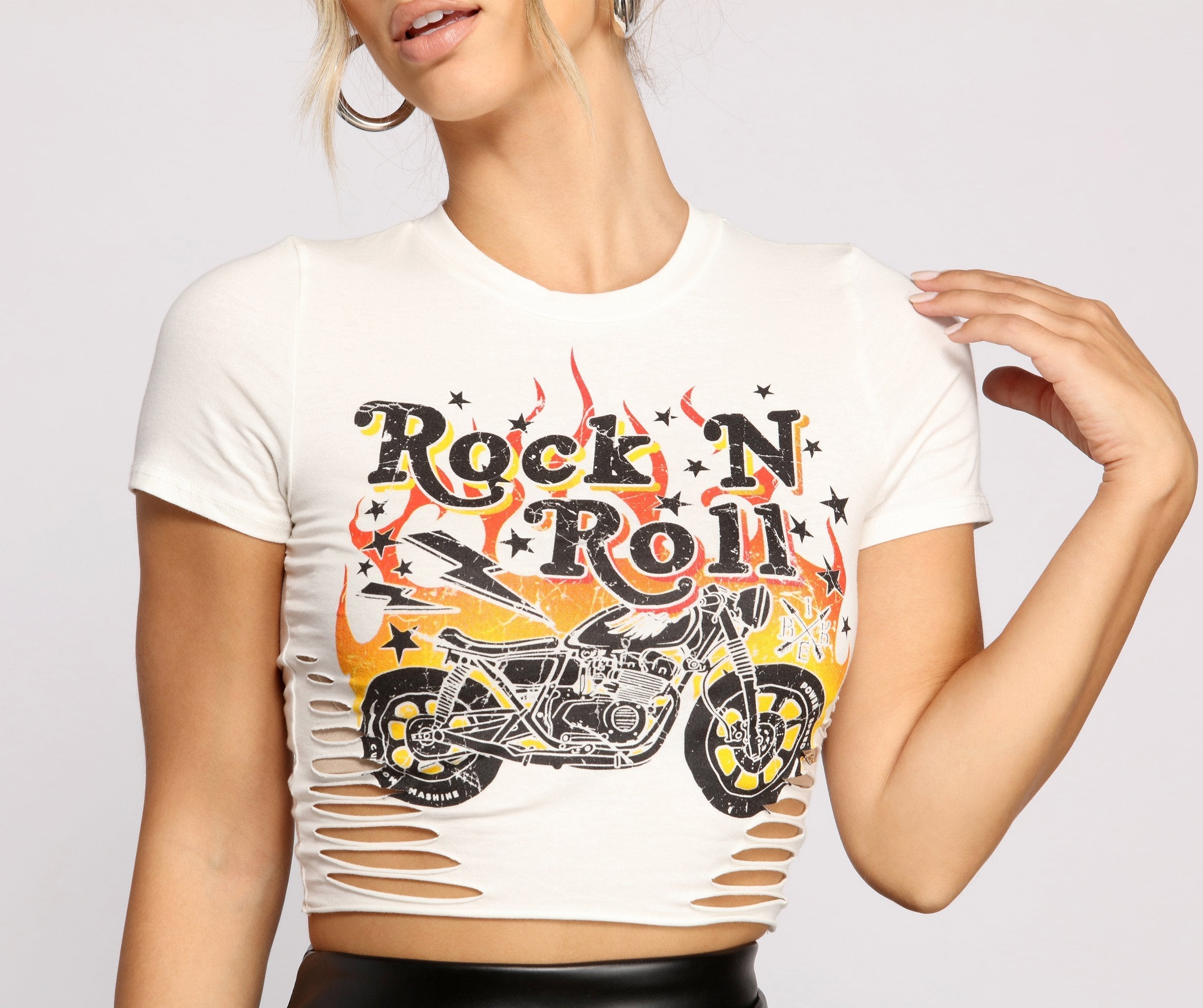 Slashed Rock N' Roll Tee Shirt