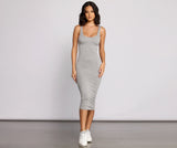 Slay Every Day Basic Scoop Neck Midi Dress