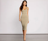 Slay Every Day Basic Scoop Neck Midi Dress