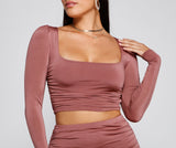 Sleek And Stunning Ruched Crop Top