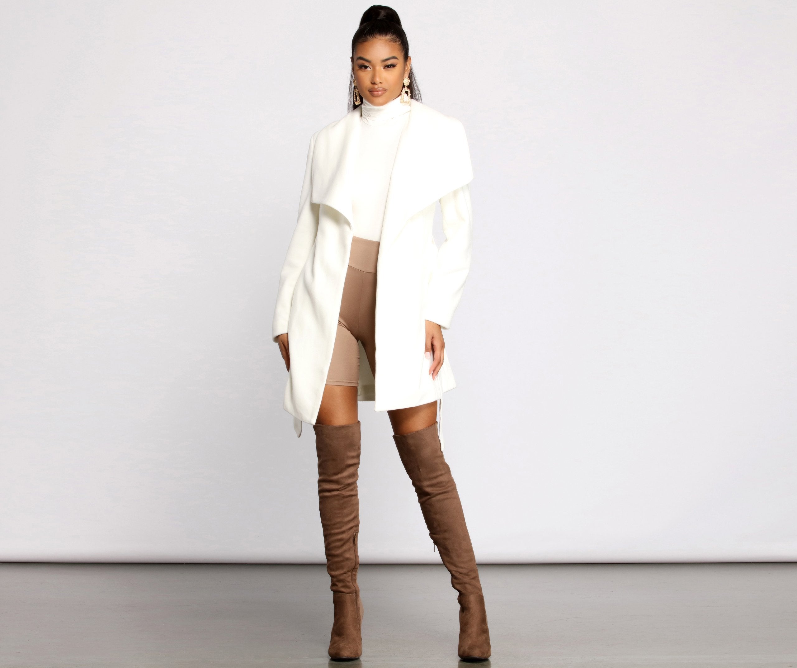 So Fab Fleece Belted Trench Coat