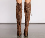 So Haute Over-The-Knee Lace Up Boots