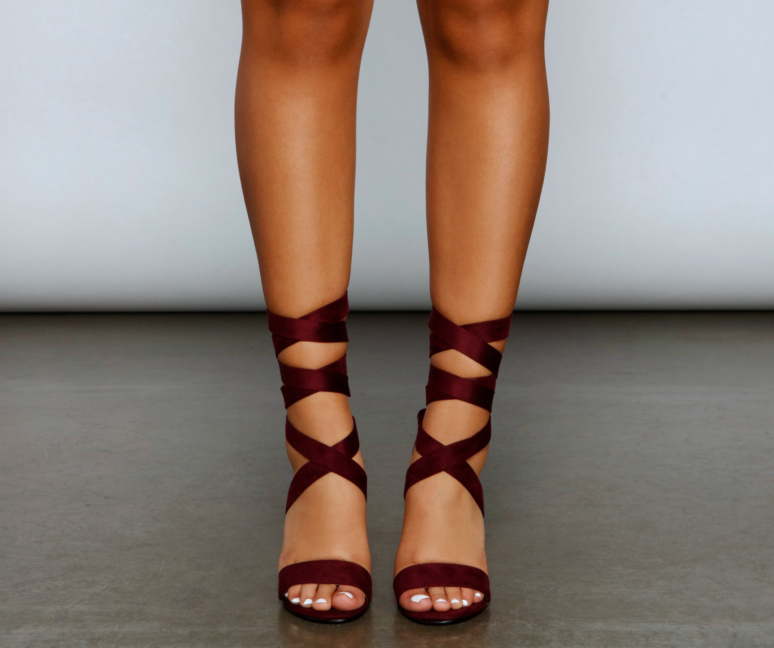 So Poised Lace Up Block Heels