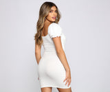 So Sweet Puff Sleeve Mini Dress