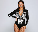 Spooktacular Skeleton Print Bodysuit