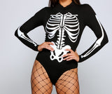 Spooktacular Skeleton Print Bodysuit