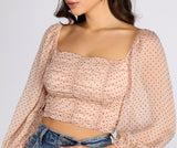 Spot Ya Polka Dot Ruched Crop Top