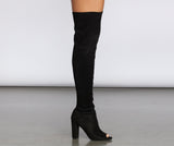 Stack Up Peep Toe Boots
