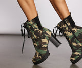 Step Up Camo Lug Sole Booties