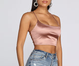 Strappy In Satin Crop Top