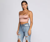 Strappy In Satin Crop Top