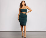 Strut It Out Ruched Cutout Midi Dress