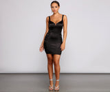 Stunning Vixen Ruched Satin Mini Dress