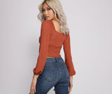 Stylish And Smocked Puff Sleeve Top