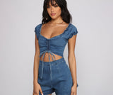 Stylish Intentions Cutout Denim Romper