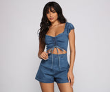 Stylish Intentions Cutout Denim Romper