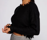 Stylishly Distressed Cropped Sweater