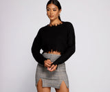 Stylishly Distressed Cropped Sweater