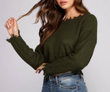 Stylishly Distressed Cropped Sweater