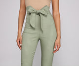 Stylishly Striped Tie-Waist Pants