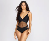 Sultry And Sheer Mesh Waist Swimsuit