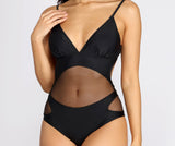 Sultry And Sheer Mesh Waist Swimsuit