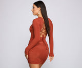 Sultry Lace-Up Back Bodycon Dress