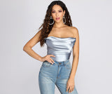 Sultry Satin Corset Crop Top