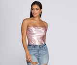 Sultry Satin Corset Crop Top