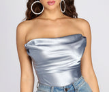 Sultry Satin Corset Crop Top