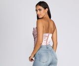 Sultry Satin Corset Crop Top