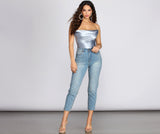 Sultry Satin Corset Crop Top