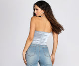 Sultry Satin Corset Crop Top