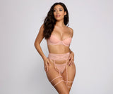 Sultry Stunner Mesh Bra And Garter Set