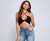 Sultry Style Criss-Cross Halter Top