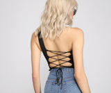 Sultry Style One-Shoulder Crop Top