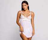 Sultry Vibes Caged Babydoll Dress And Matching Panty Set