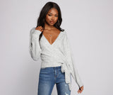 Surplice Sweetie Tie Waist Sweater