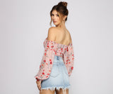 Sweet And Chic Floral Chiffon Bodysuit