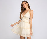 Sweet And Flirty Chiffon Mini Dress