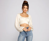 Sweet And Flirty Satin Crop Top