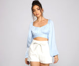 Sweet And Flirty Satin Crop Top